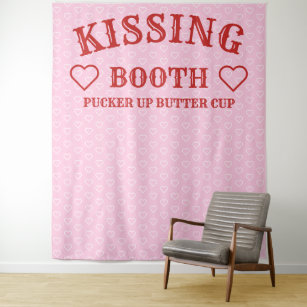 Kissing Booth Party Prop Photo Booth Backdrop Tapestry