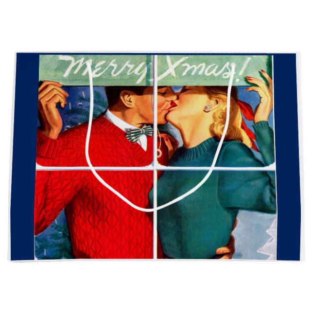 Kissing Christmas Large Gift Bag (Front)