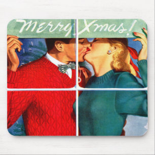 Kissing Christmas Mouse Pad
