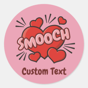 Kissing Comic Sound Effect Classic Round Sticker