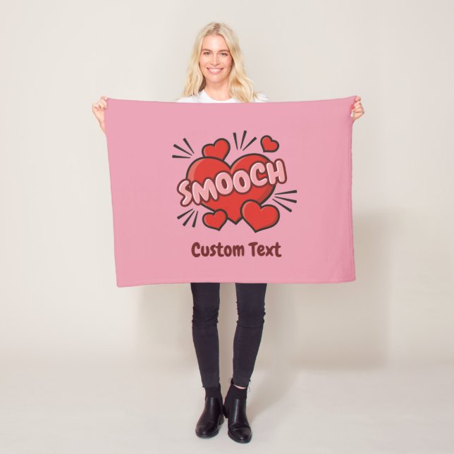 Kissing Comic Sound Effect Fleece Blanket (In Situ)