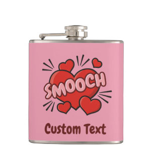 Kissing Comic Sound Effect Hip Flask