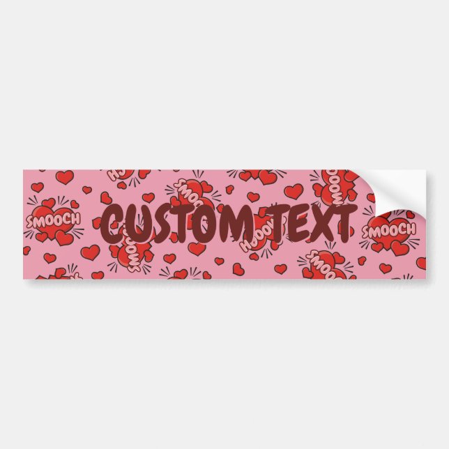 Kissing Comic Sound Effect Pattern Bumper Sticker (Front)