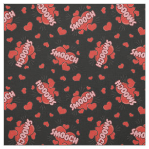 Kissing Comic Sound Effect Pattern Fabric