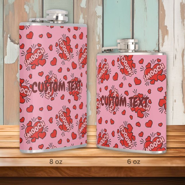 Kissing Comic Sound Effect Pattern Hip Flask (Creator Uploaded)