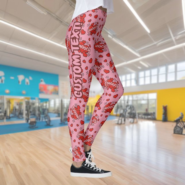 Kissing Comic Sound Effect Pattern Leggings (Creator Uploaded)