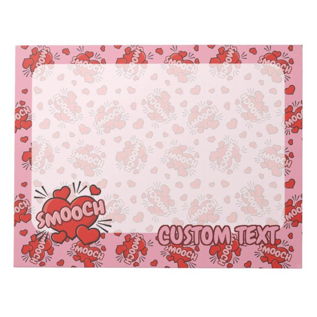 Kissing Comic Sound Effect Pattern Notepad (Front)