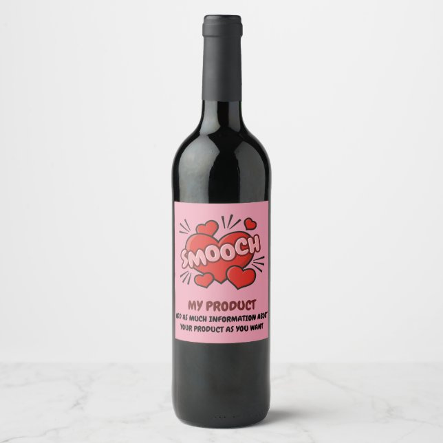 Kissing Comic Sound Effect Wine Label (Front)