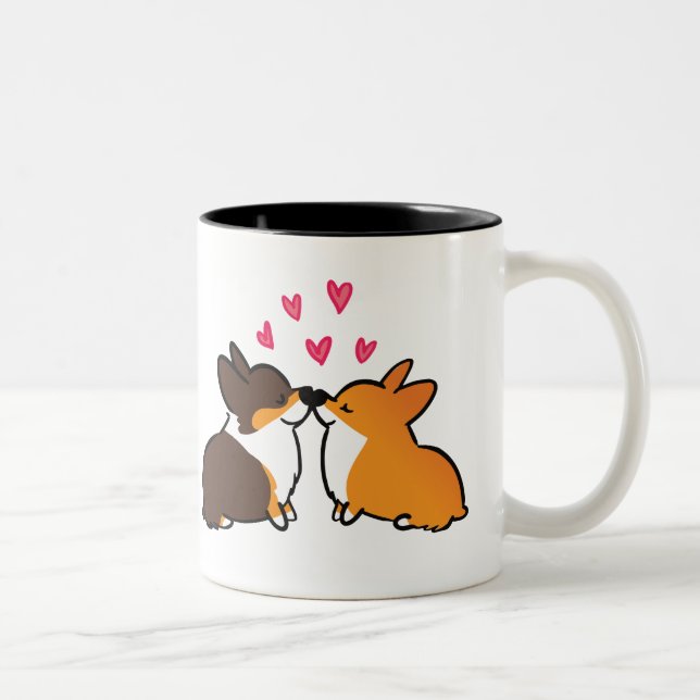 Kissing Corgis Mug | Corgi Kissing (Right)