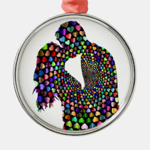 KISSING COUPLE METAL TREE DECORATION