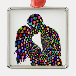 KISSING COUPLE METAL TREE DECORATION