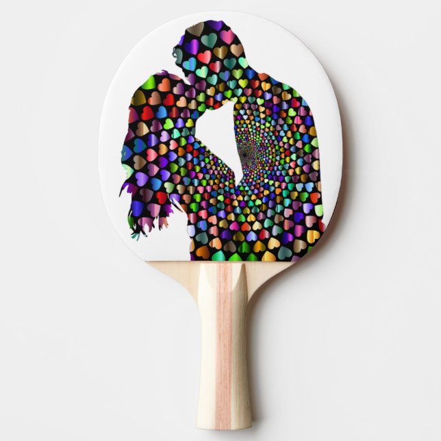 KISSING COUPLE PING PONG PADDLE (Front)