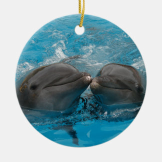 Kissing Dolphins Ceramic Tree Decoration