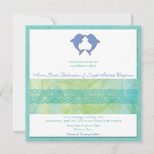 Kissing Dolphins - Custom Order Wedding invites