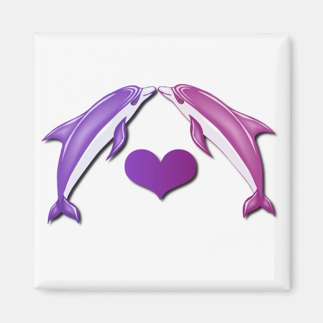 Kissing Dolphins Magnet (Front)