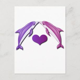 Kissing Dolphins Postcard