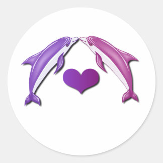 Kissing Dolphins Sticker