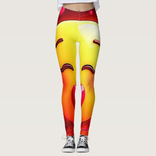 Kissing Emoji Blowing Hearts Leggings
