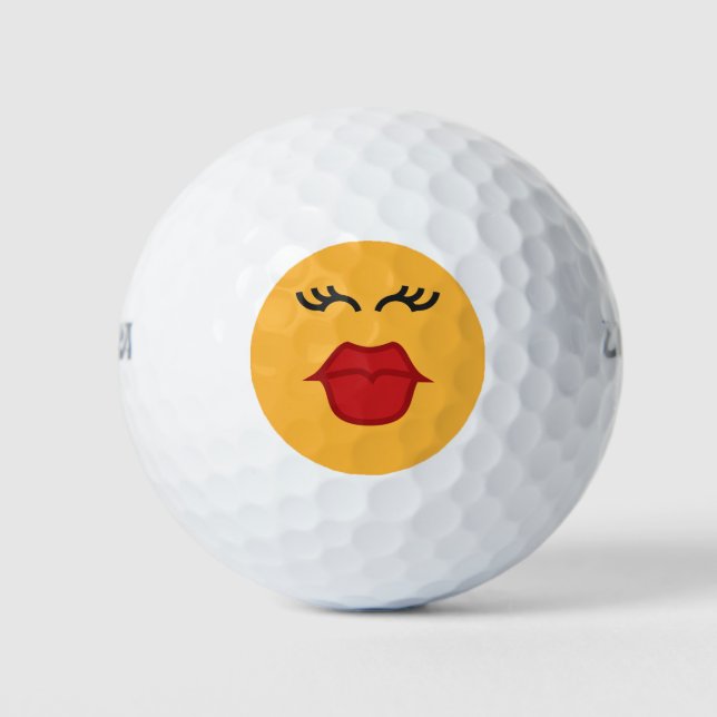 Kissing Emoticon golf balls (Front)