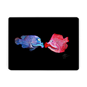 "Kissing Fish" Art by Mike Quinn Magnet