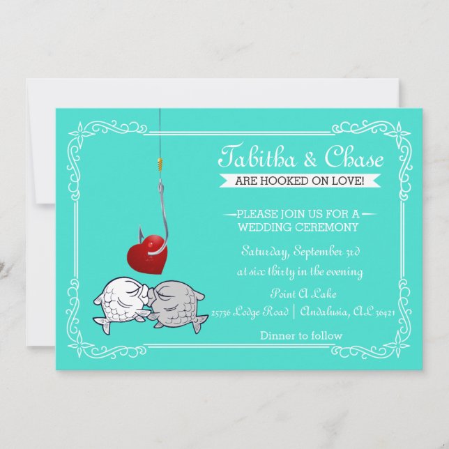 Kissing Fish Wedding Invitations (Front)