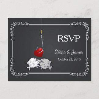 Kissing Fish Wedding RSVP Card