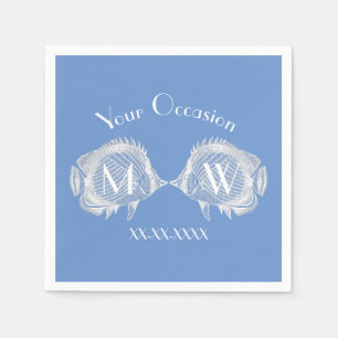 Kissing Fish Your Colour Personalise Napkin