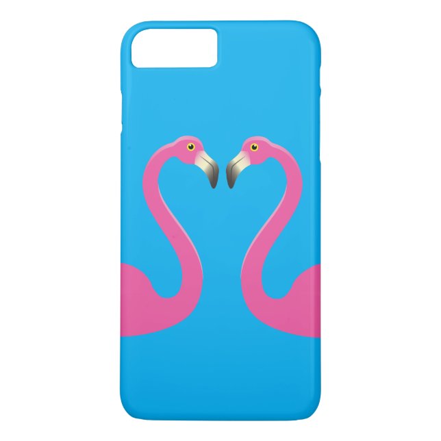 Kissing Flamingos iPhone 7 Plus Case Blue (Back)