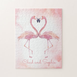 Kissing Flamingos   Just The Two Of Us Valentine Jigsaw Puzzle