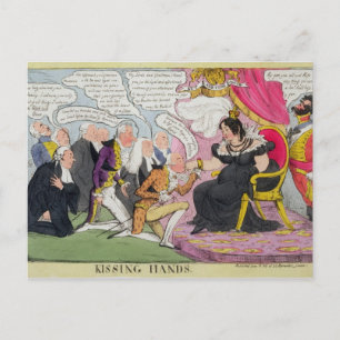 Kissing Hands, published 1827 (colour litho) Postcard