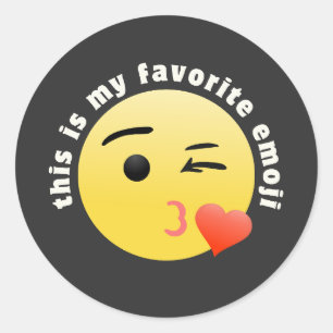 Kissing Heart Emoji Classic Round Sticker