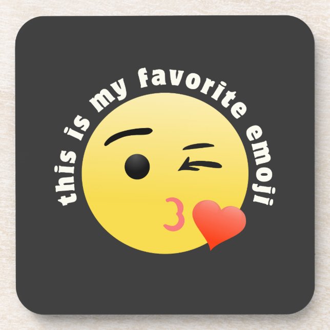 Kissing Heart Emoji Coaster (Front)