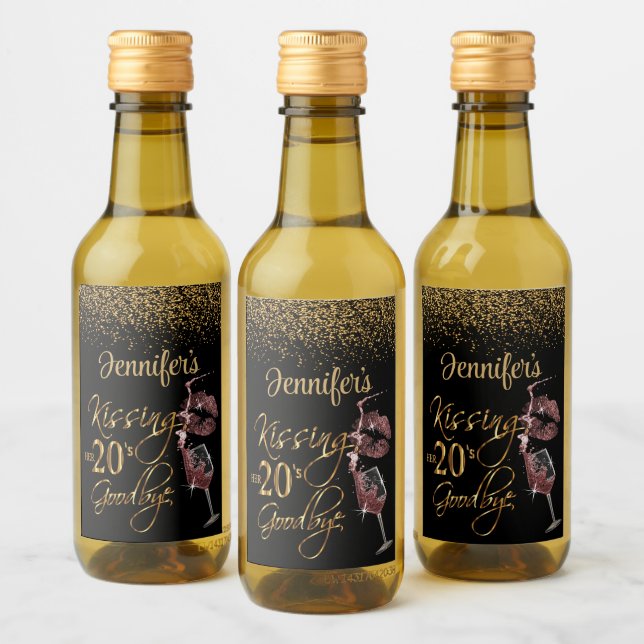 Kissing Her 20's Goodbye - 30th Birthday Wine Label (Bottles)