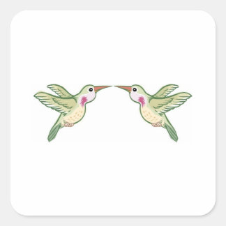 Kissing Hummingbirds Square Sticker