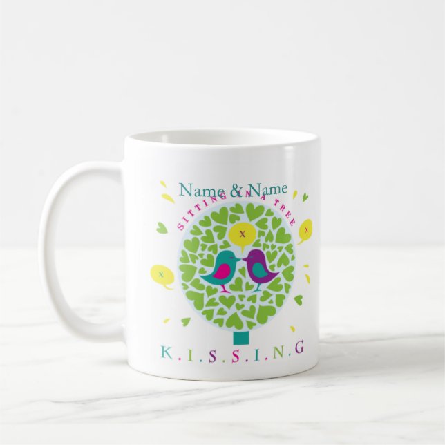 KISSING IN A TREE personalized Coffee Mug (Left)