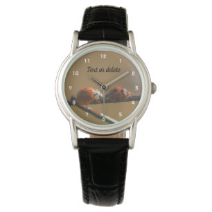 Kissing Ladybugs On A Wire Fence Personalised  Watch
