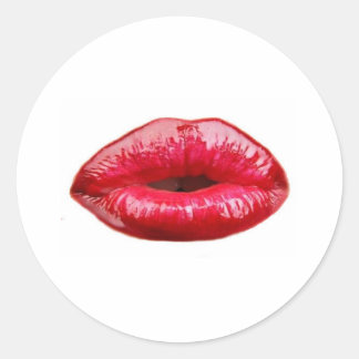 Kissing lips! classic round sticker
