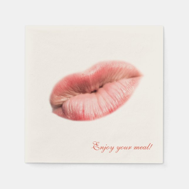 Kissing lips customisable napkin (Front)