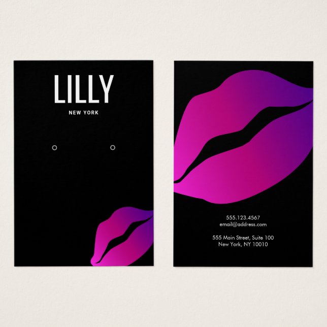 Kissing Lips Earring Display Card (Front & Back)