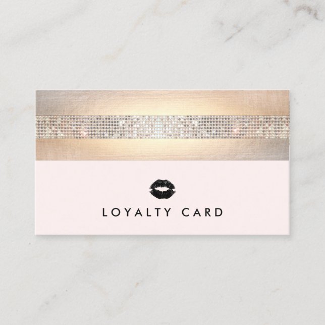 Kissing Lips Pink Beauty Loyalty 10 Punch Card (Front)