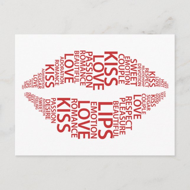 Kissing Lips Postcard (Front)