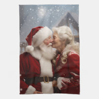 Kissing Mr and Mrs Santa Claus