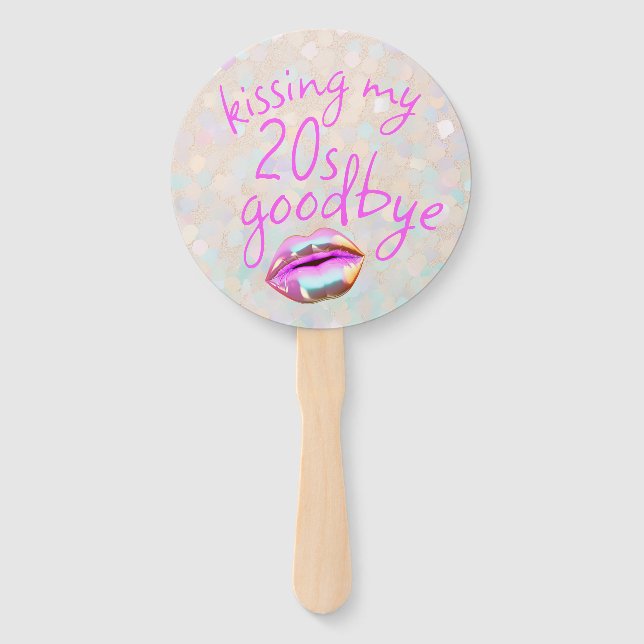 Kissing My "20s" Goodbye Personalised Hand Fan (Back)
