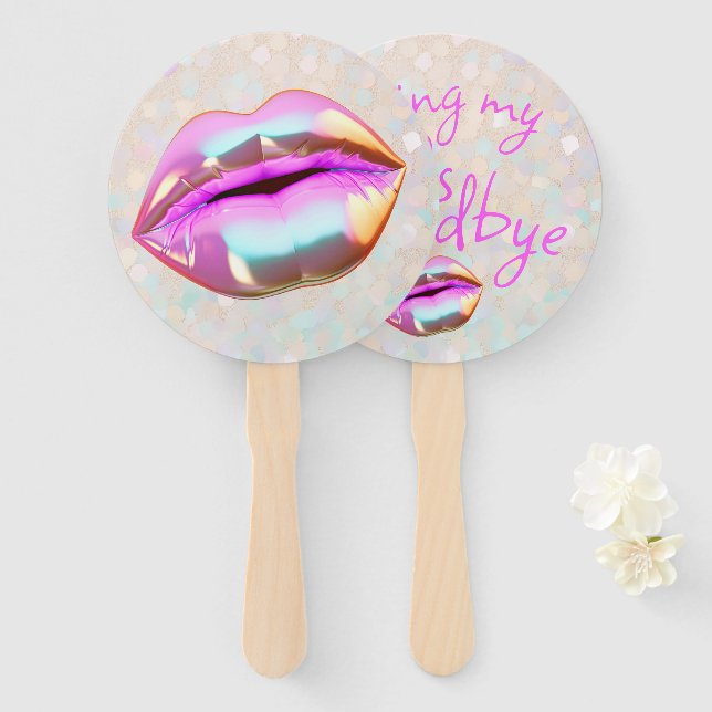 Kissing My "30s" Goodbye Hand Fan (Front and Back)