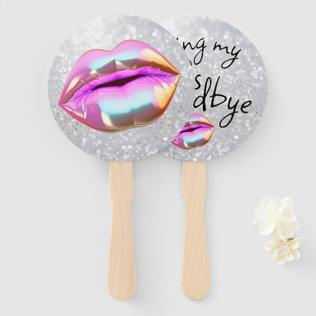Kissing My "30s" Goodbye Hand Fan (Front and Back)