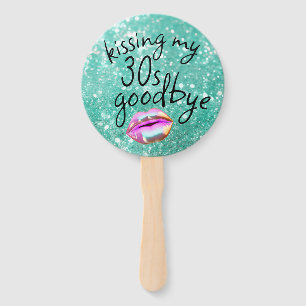 Kissing My "30s" Goodbye Personalised Hand Fan