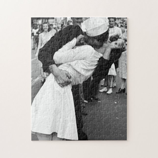 Kissing On VJ Day World War Jigsaw Puzzle (Vertical)