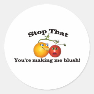 Kissing Orange Blushing Tomato Classic Round Sticker