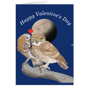 Kissing Owl Valentine's Card