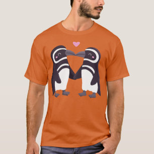 Kissing Penguins Couple T-Shirt